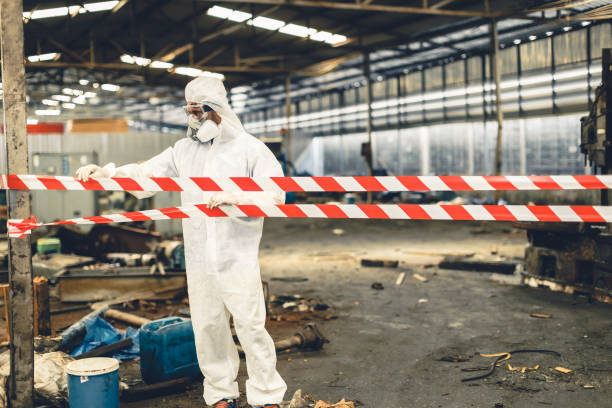 Professional Sewage Cleanup technician working in North Lewisburg, OH